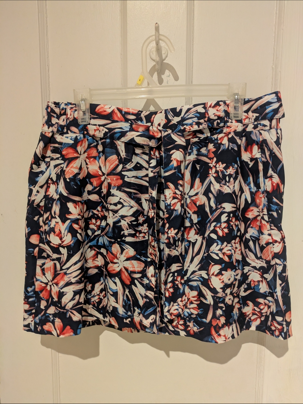 St. John's Bay Navy Floral Tie-Waist Active Skirt